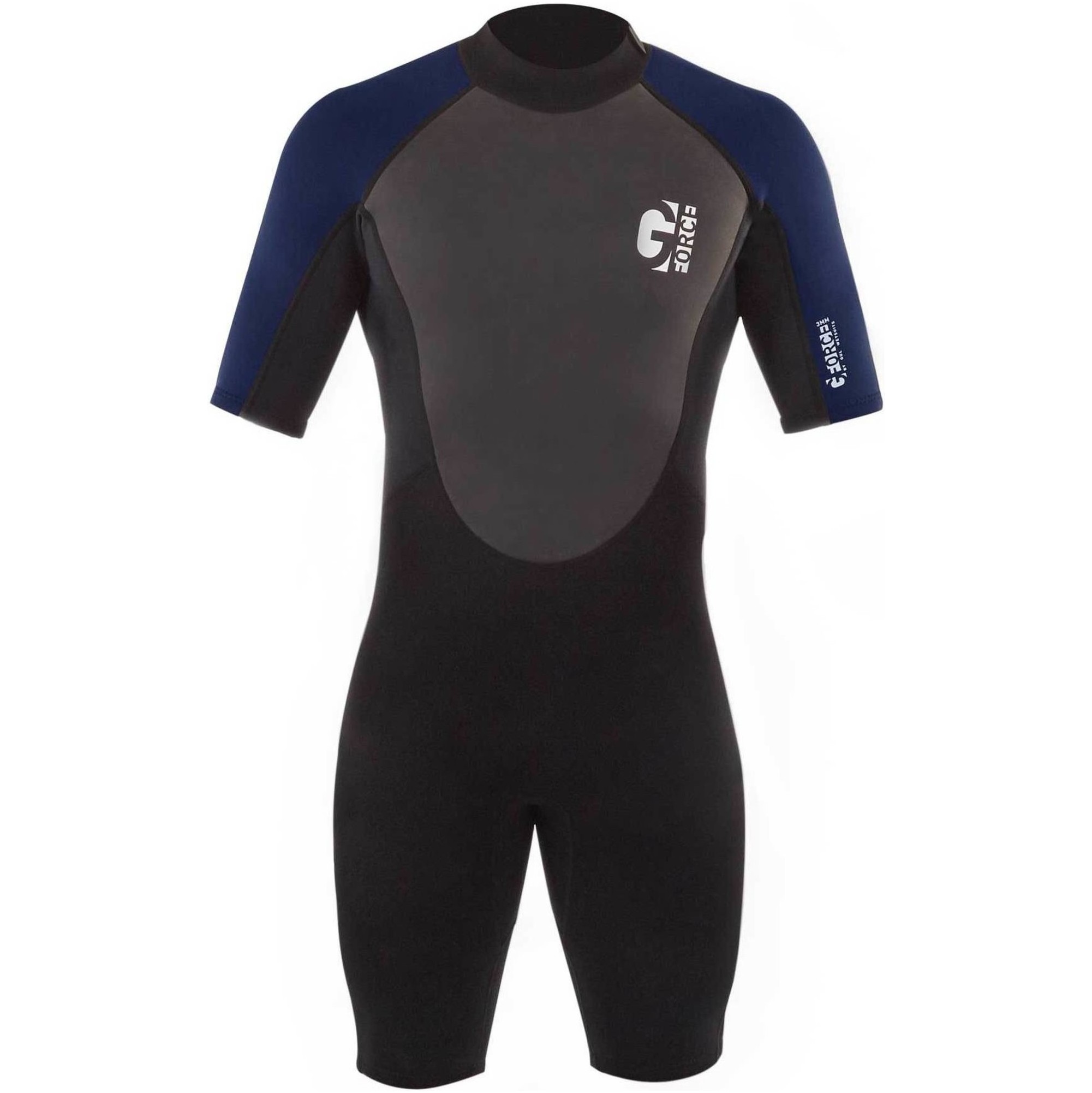 2025 Gul Mens G-Force 3mm Back Zip Shorty Wetsuit GF3305-B7 - Black / Navy