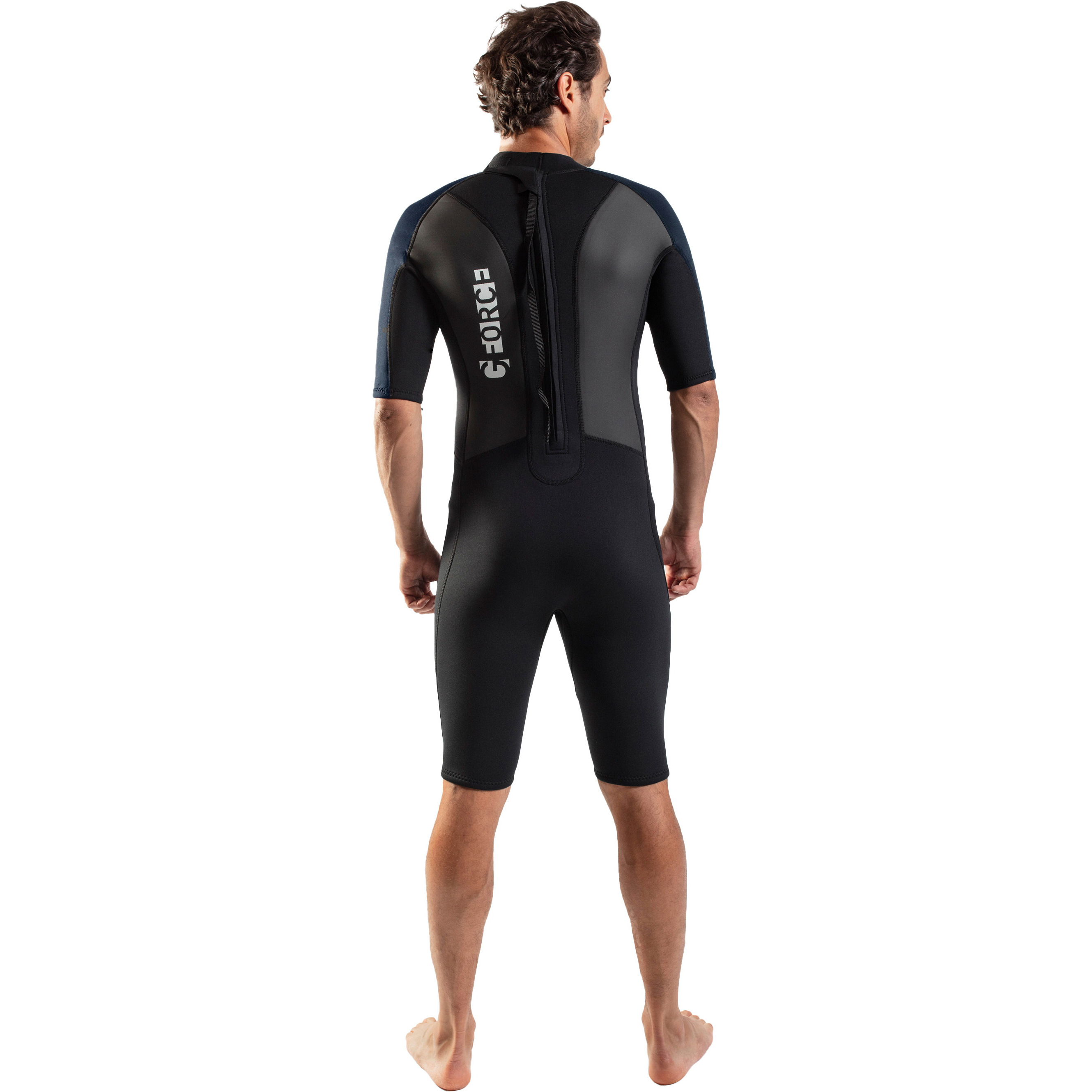 2025 Gul Mens G-Force 3mm Back Zip Shorty Wetsuit GF3305-B7 - Black / Navy
