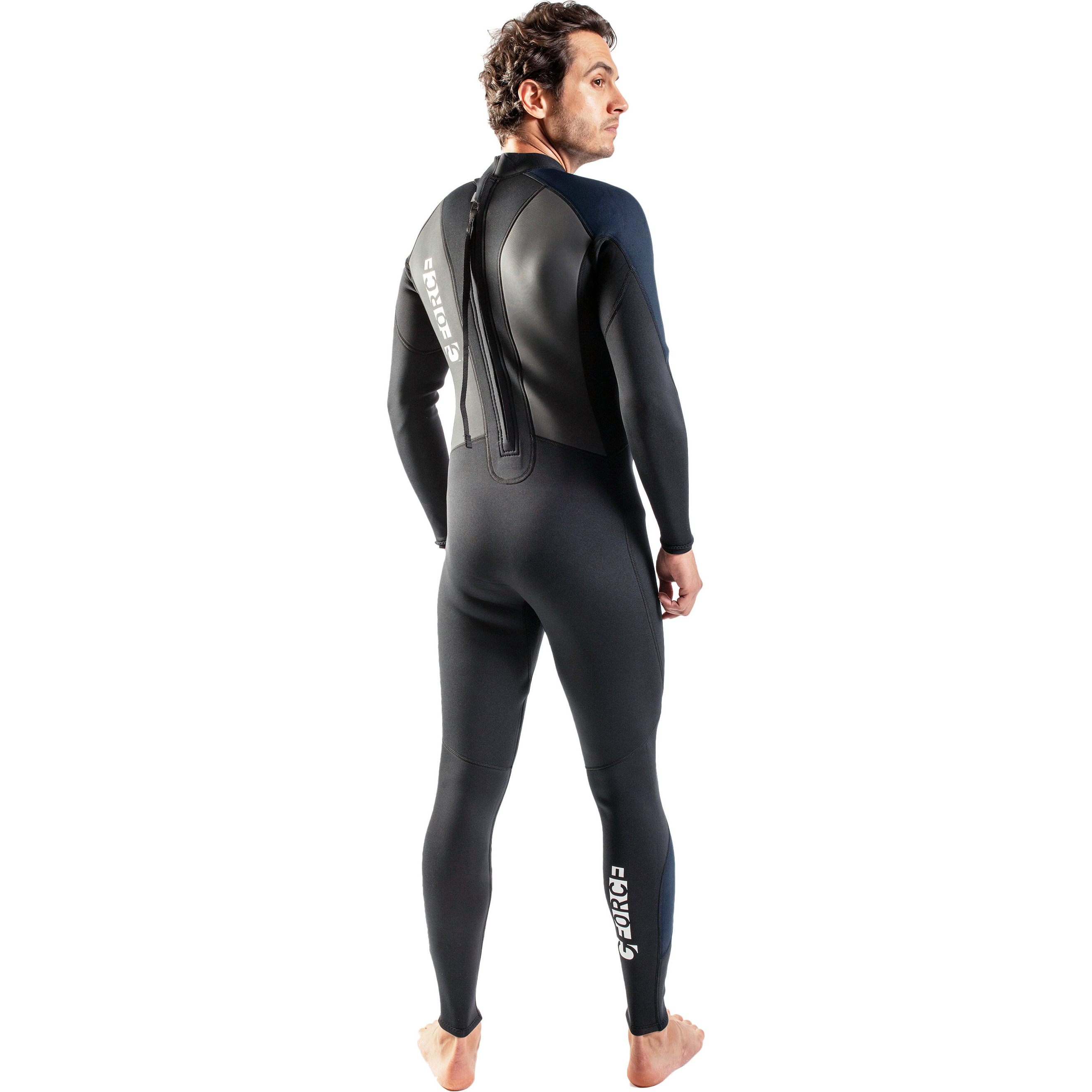 2025 Gul Mens G-Force 3mm Back Zip Flatlock Wetsuit GF1305-B7 - Black / Navy