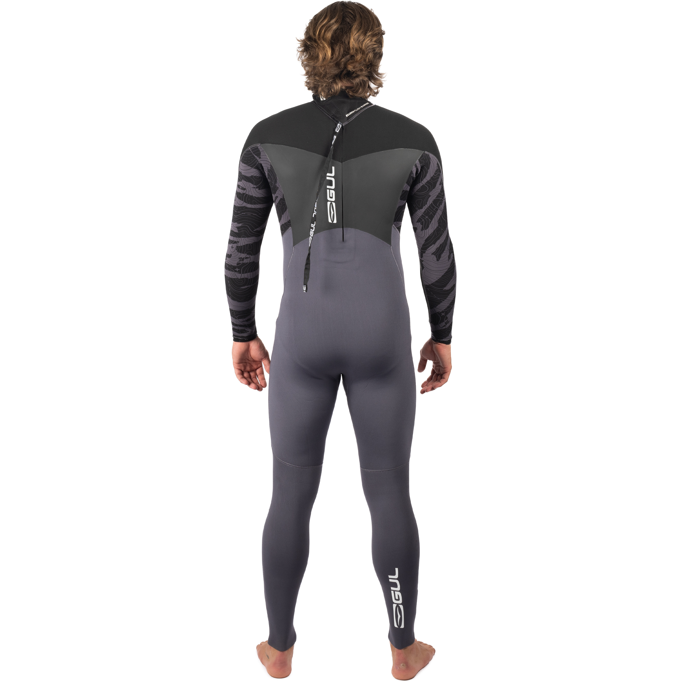 2025 Gul Mens Response 5/3mm GBS Back Zip Wetsuit RE1213-C1 - Grey / Black
