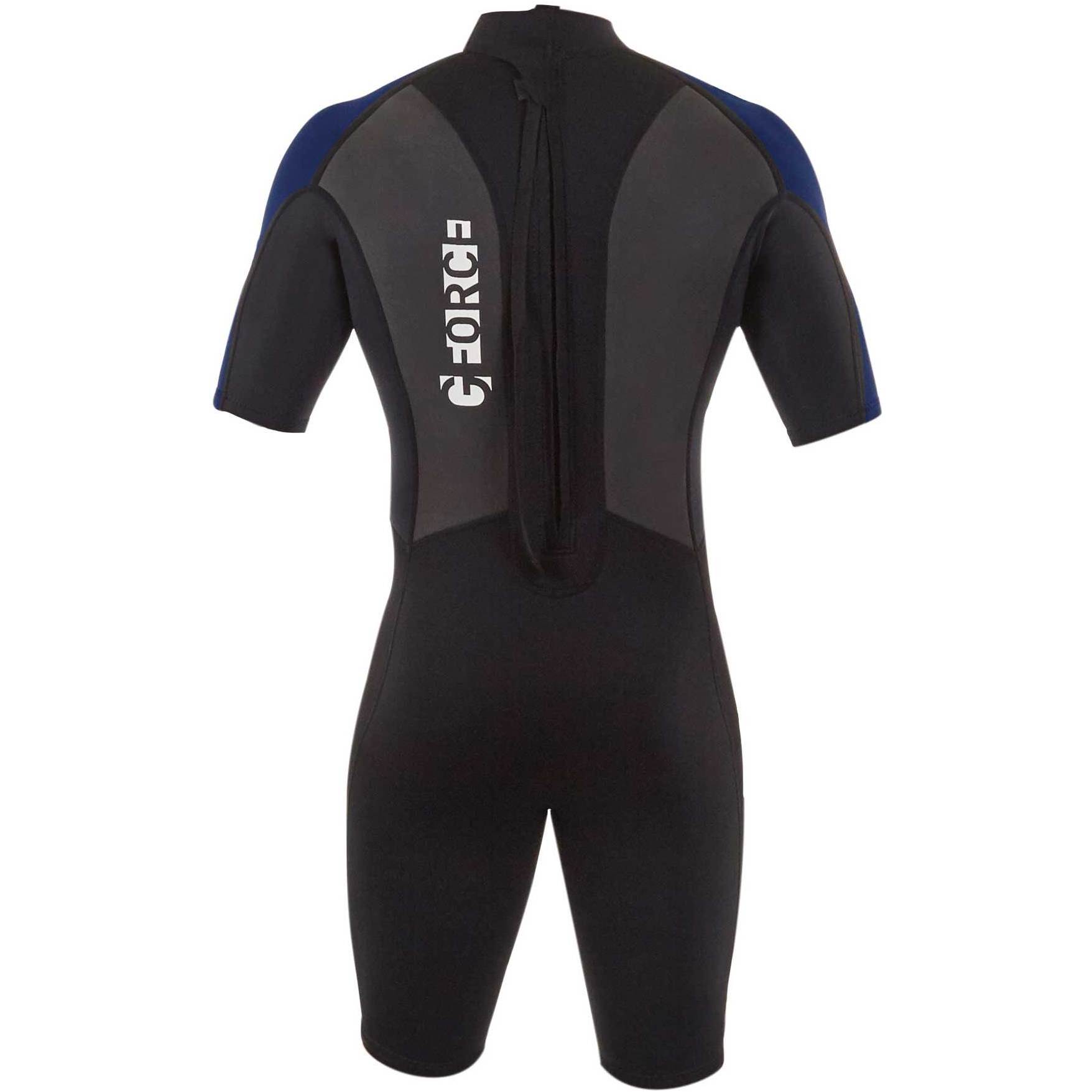 2025 Gul Mens G-Force 3mm Back Zip Shorty Wetsuit GF3305-B7 - Black / Navy