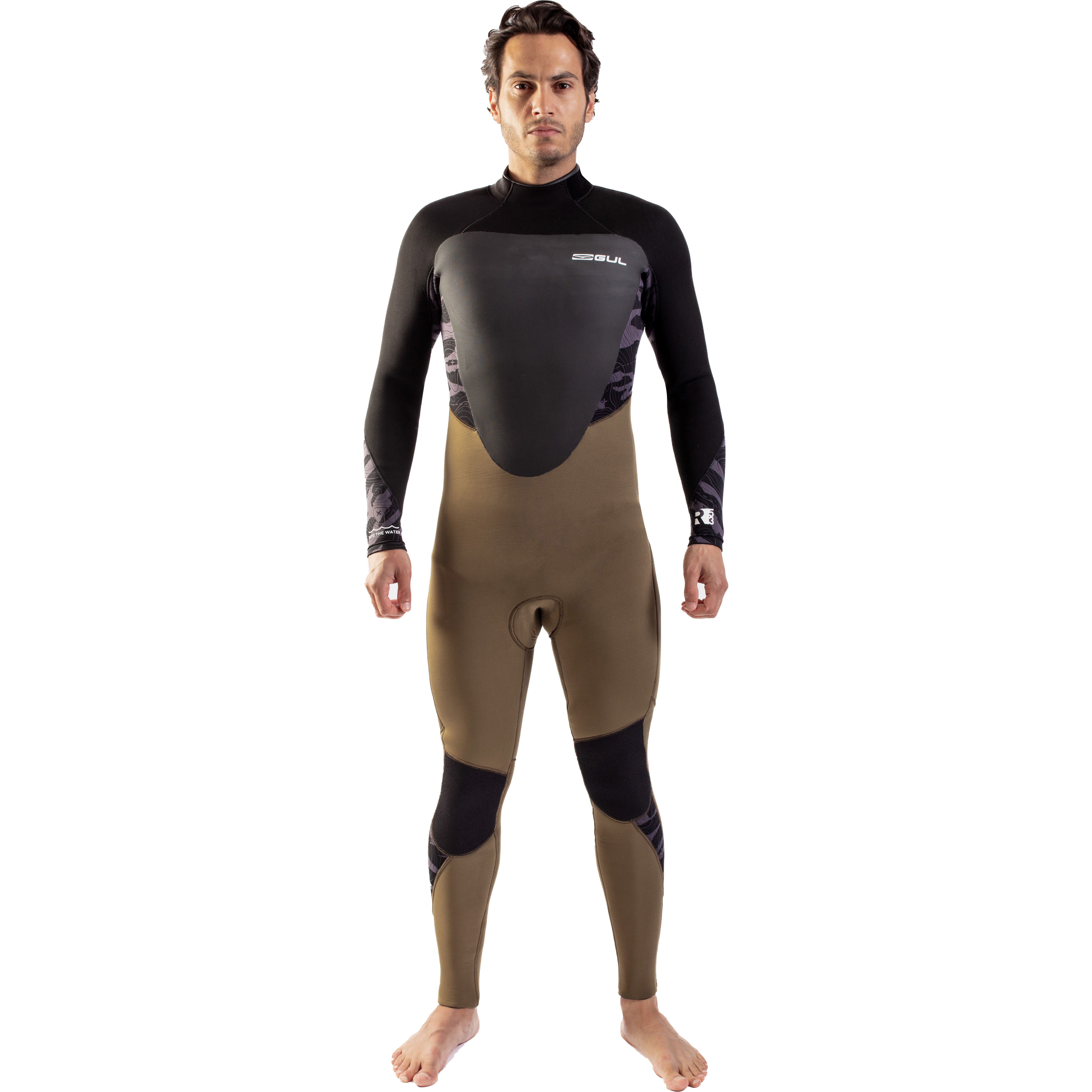 Gul Mens Response 5/3mm GBS Back Zip Wetsuit RE1213-C1 - Green / Black
