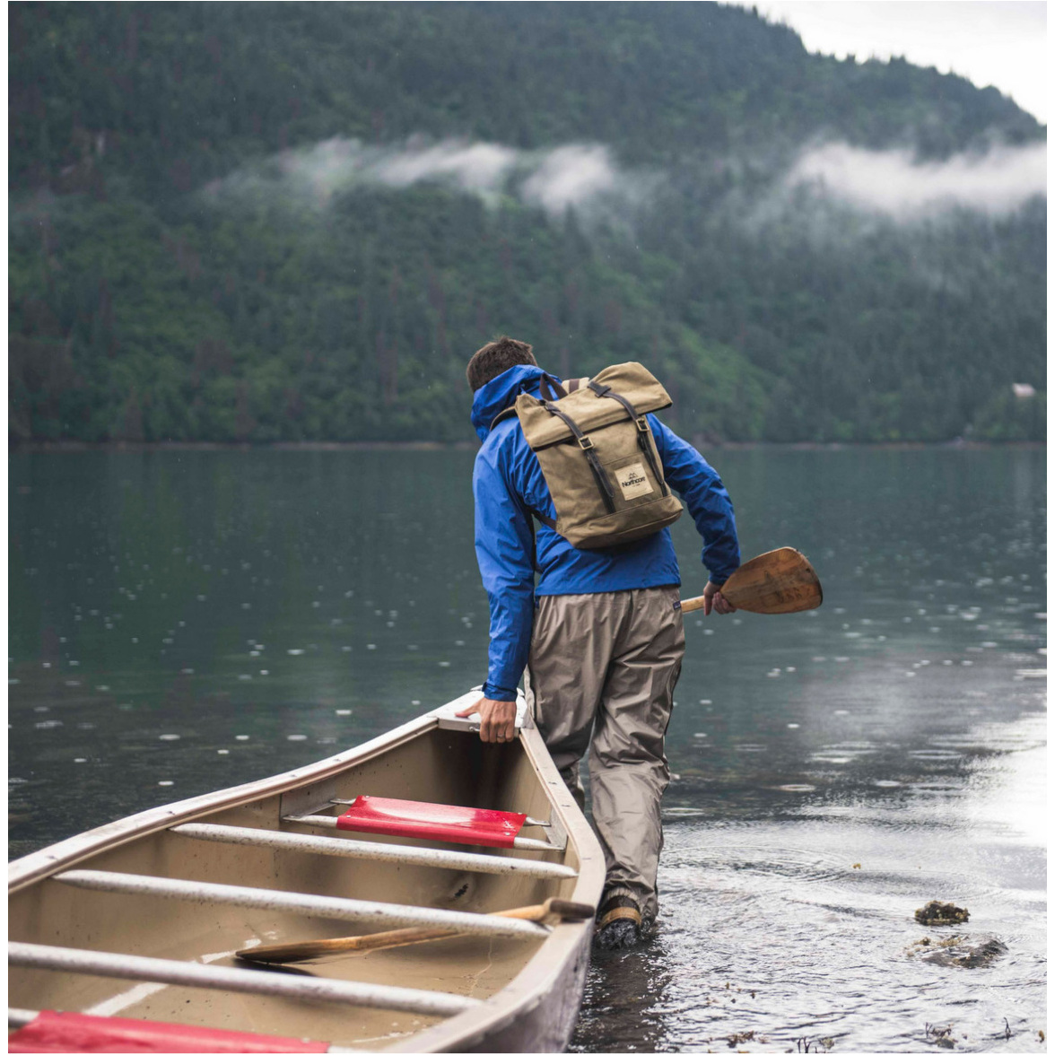 2025 Northcore Waxed Canvas Back Pack NOCO118 - Stone Grey