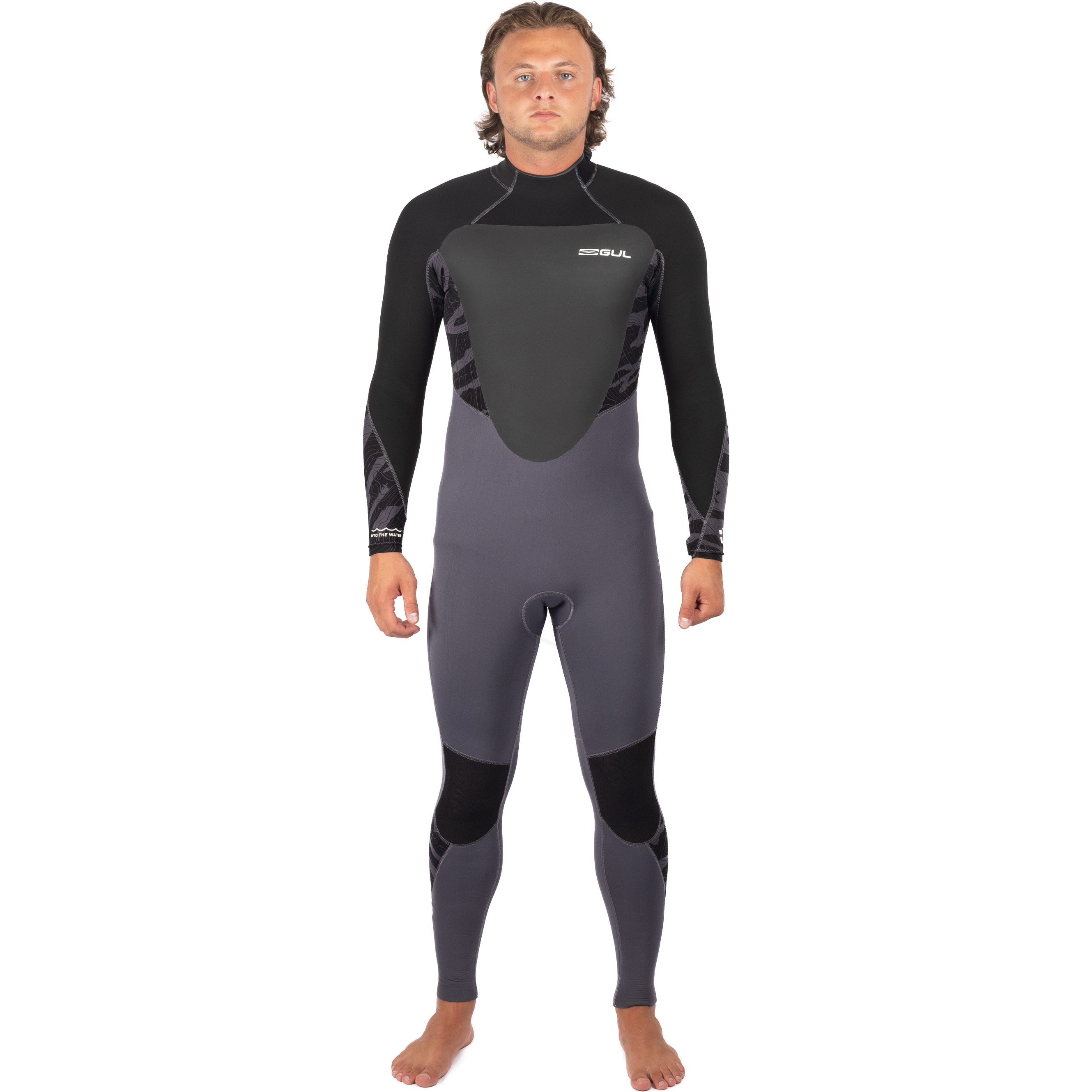 2025 Gul Mens Response 5/3mm GBS Back Zip Wetsuit RE1213-C1 - Grey / Black