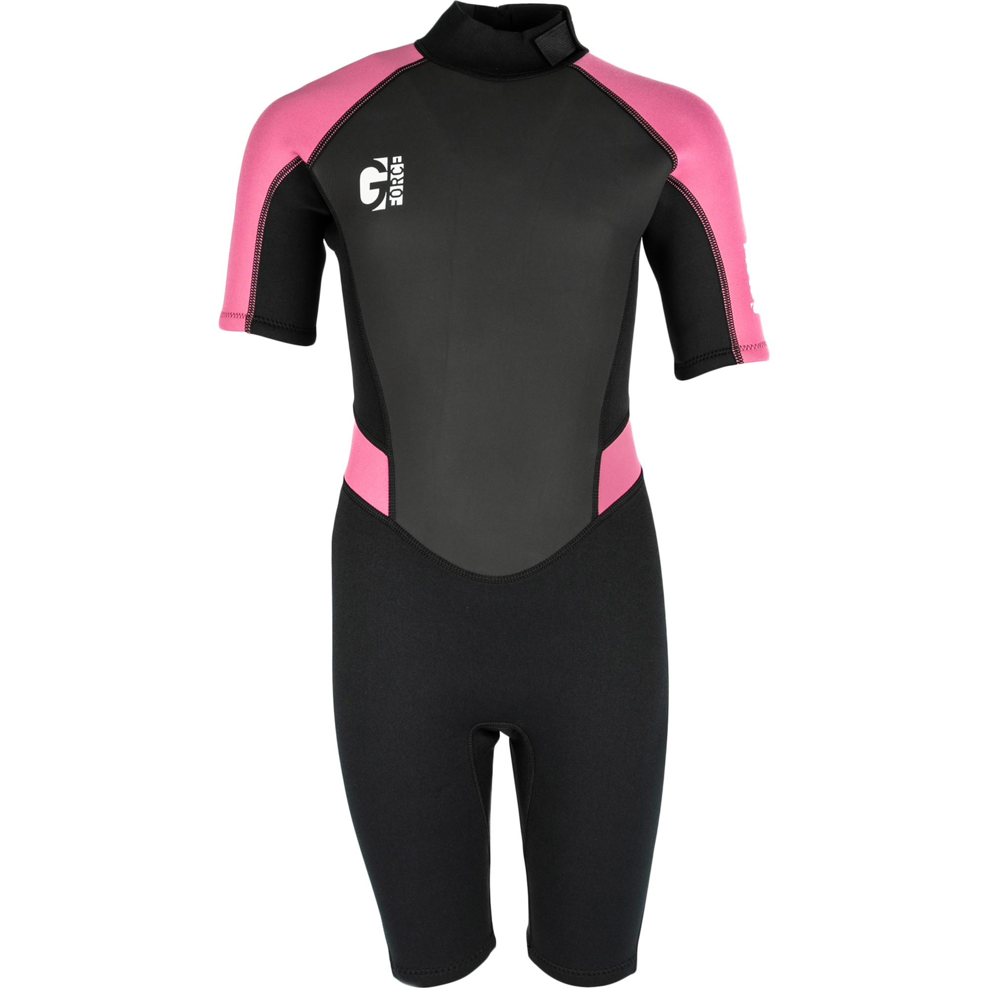 2025 Gul Junior G-Force 3mm Back Zip Shorty Wetsuit GF3308-B7 - Black / Pink