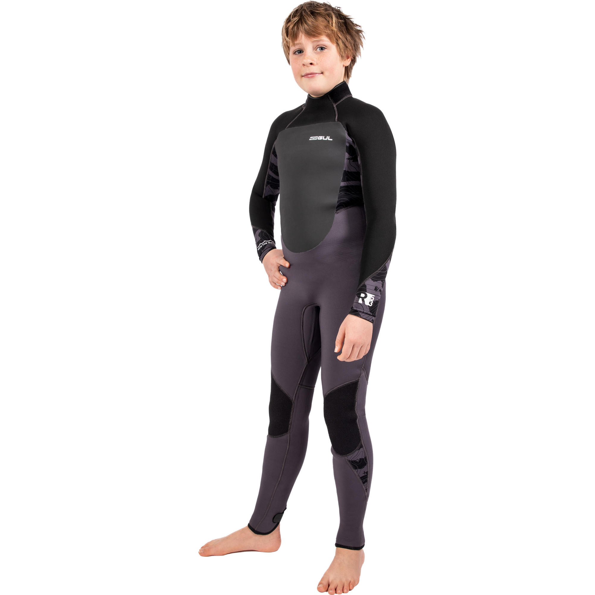 2025 Gul Junior Response 5/3mm Back Zip Wetsuit RE1218-C1 - Charcoal / Contour Camo