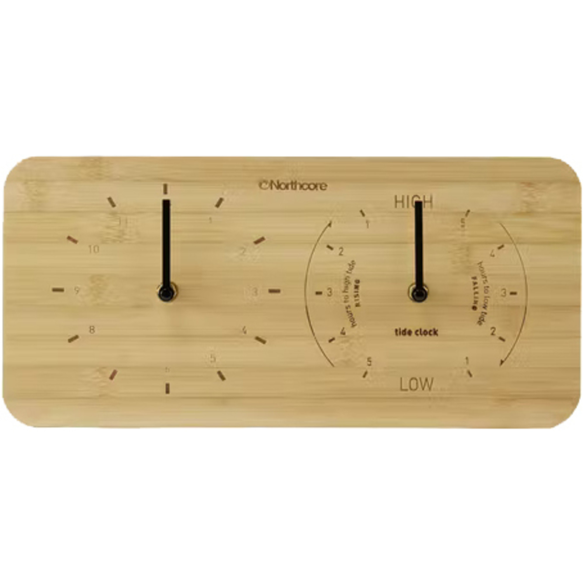 2025 Northcore Wall Mounted Bamboo Time & Tide Clock Landscape NOCO088E