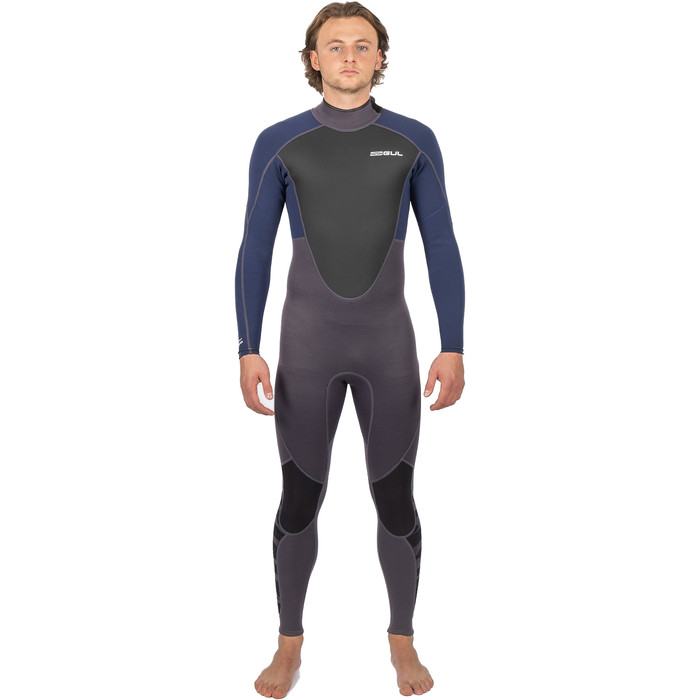 2025 Gul Mens Response 3/2mm Back Zip Wetsuit RE1321-C1 - Grey / Navy