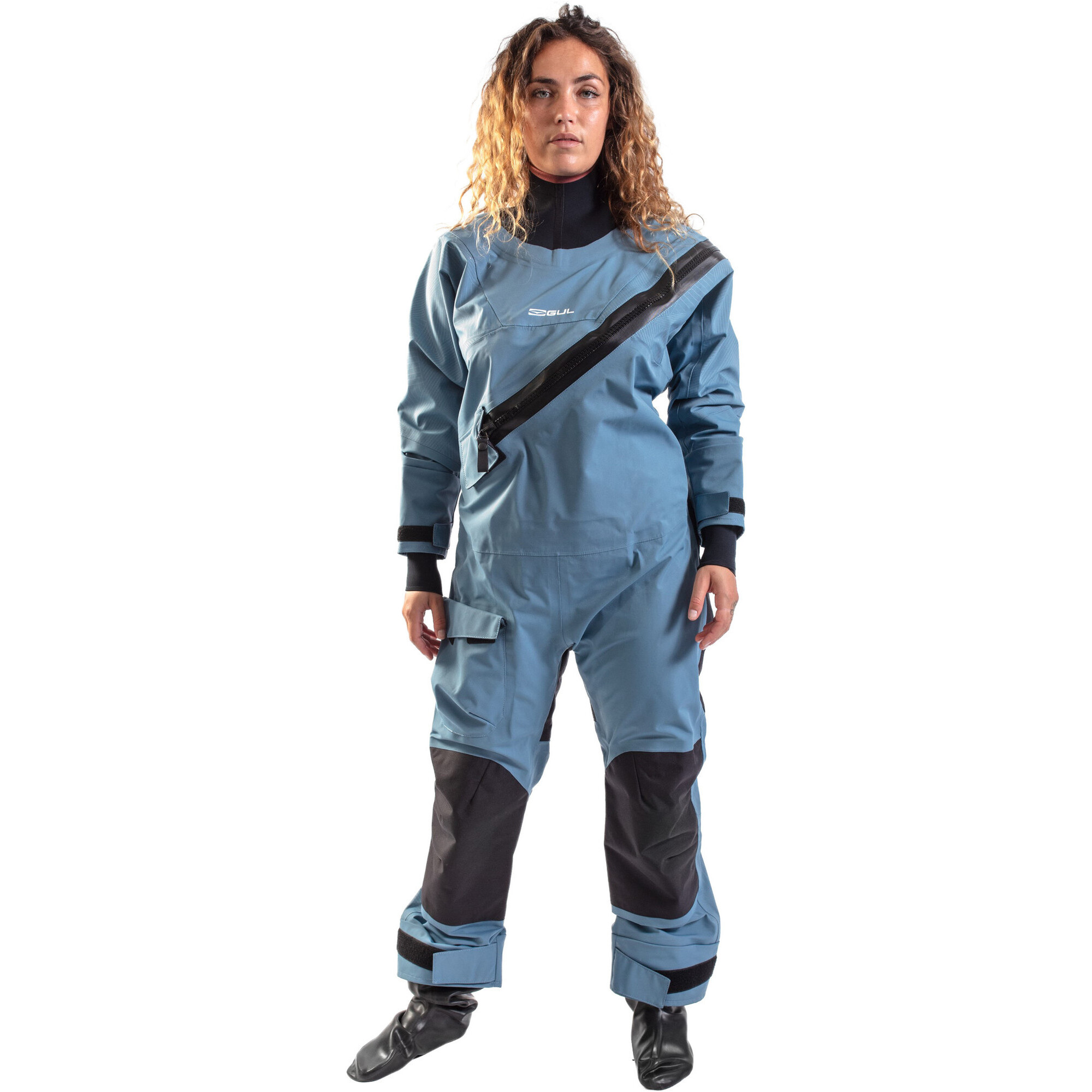 2025 Gul Womens Dartmouth Eclip Zip Drysuit GM0383-B9 - Blue / Geo
