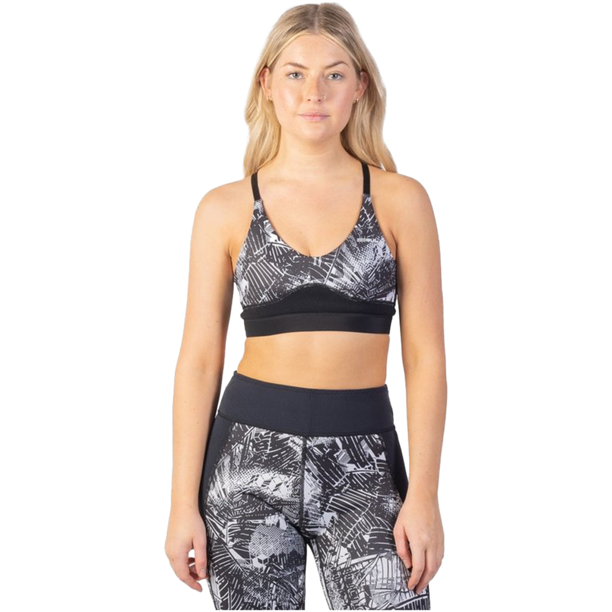 2025 Gul Womens Luna7 SUP Bra LA0303-C1 - Broken Palm / Black