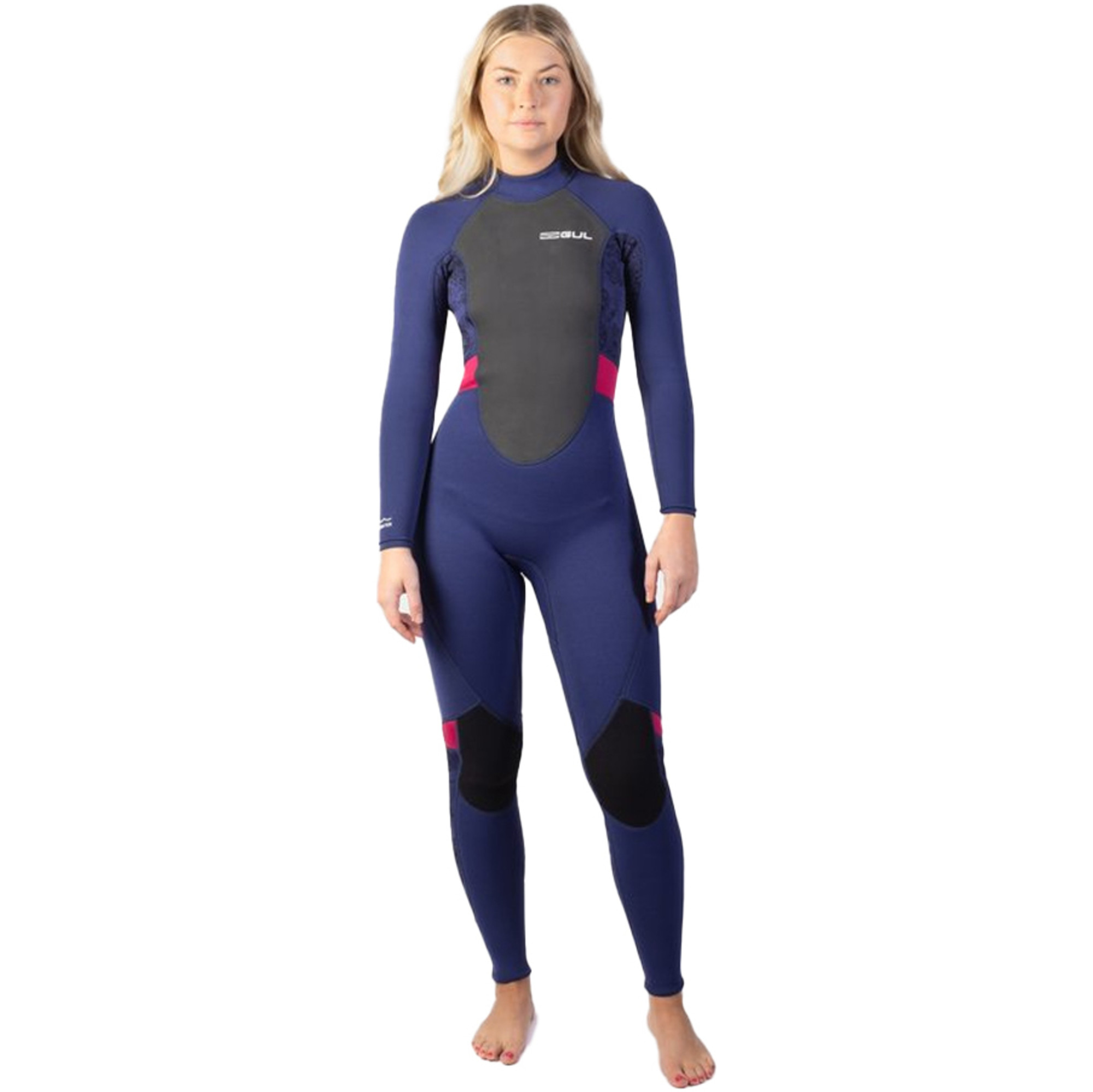 2025 Gul Womens Response 3/2mm Back Zip Wetsuit RE1319-C1 - Navy / Paisley