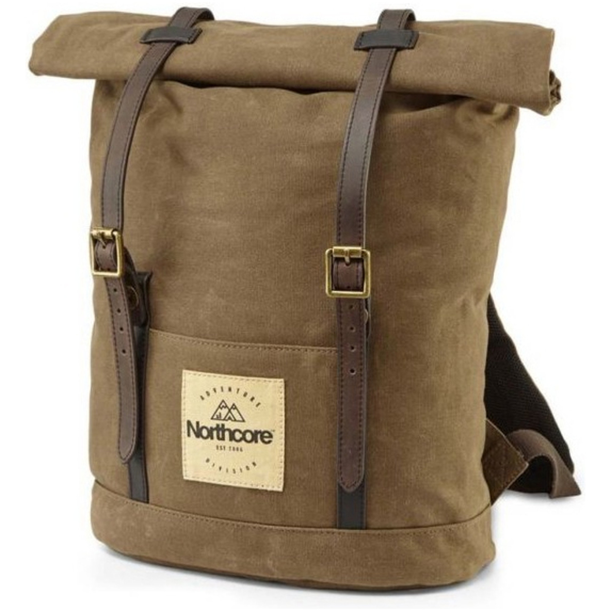 2025 Northcore Waxed Canvas Backpack NOCO118 - Chocolate