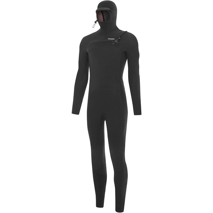 2025 Nyord Mens Furno Ultra Plus 6/5/4mm Hooded Chest Zip Wetsuit FUPM54002 - Black