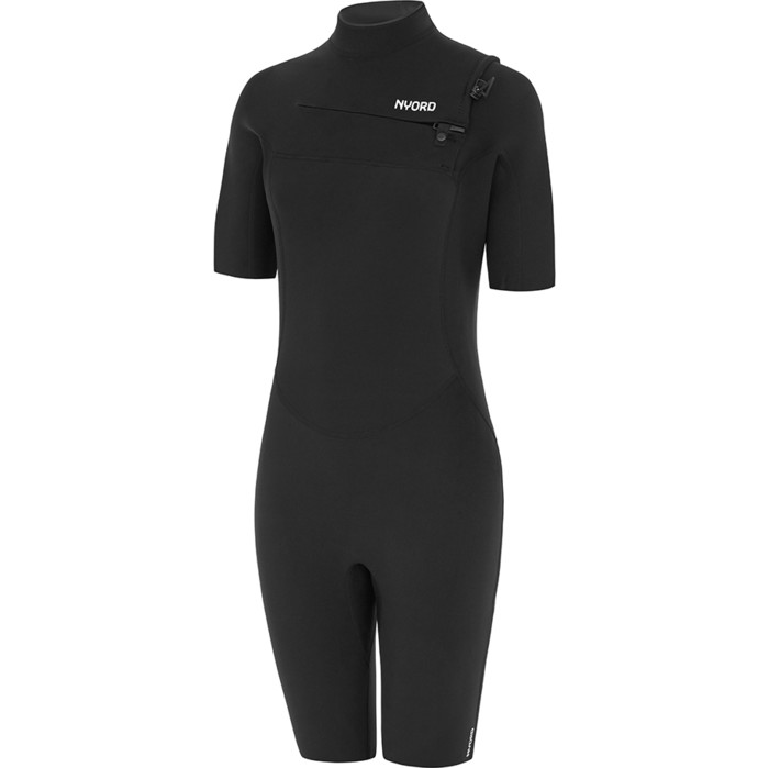 2025 Nyord Womens Tempus 2/2mm Chest Zip Shorty Wetsuit N04BA00014 - Black