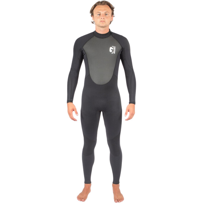 2024 Gul Mens G-Force 3mm Back Zip Flatlock Wetsuit GF1305-B7 - Black