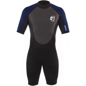 2024 Gul Mens G-Force 3mm Back Zip Shorty Wetsuit GF3305-B7 - Black / Navy