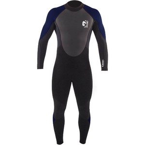2025 Gul Mens G-Force 3mm Back Zip Flatlock Wetsuit GF1305-B7 - Black / Navy
