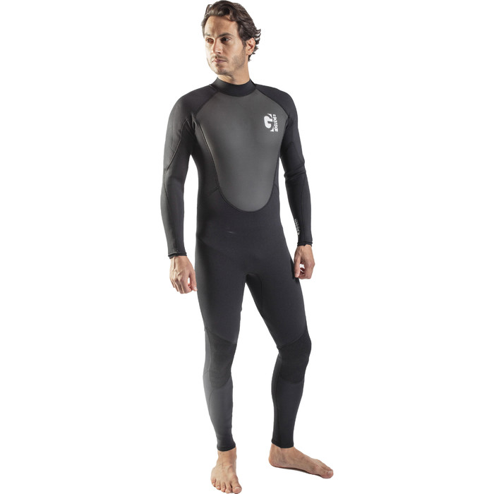 2024 Gul Mens G-Force 3mm Back Zip Flatlock Wetsuit GF1305-B7 - Black