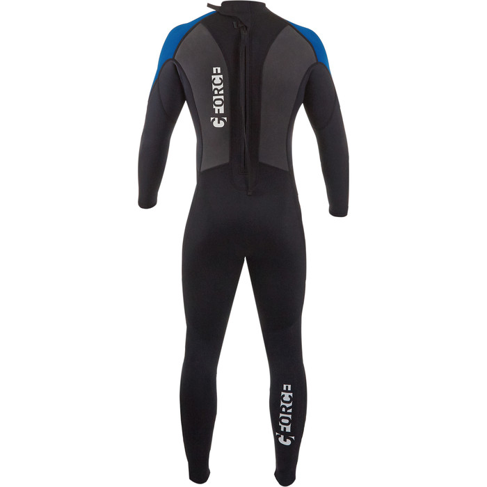 2024 Gul Junior G-Force 3mm Back Zip Flatlock Wetsuit GF1307-B7 - Black / Zafir