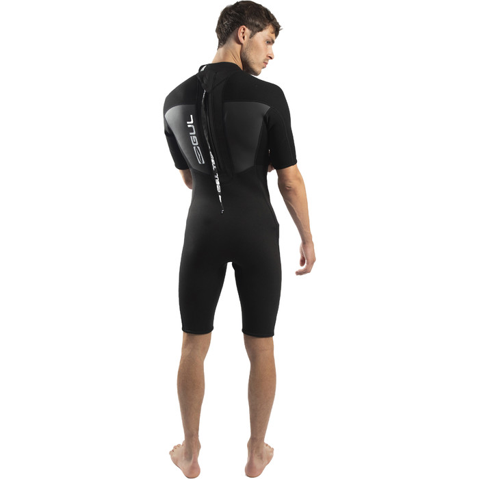 2025 Gul Mens Response 3/2mm Back Zip Shorty Wetsuit RE3319-C1 - Black