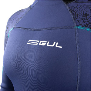 Gul Womens Response 4/3mm GBS Back Zip Wetsuit RE1248-C1 - Blue / Paisley