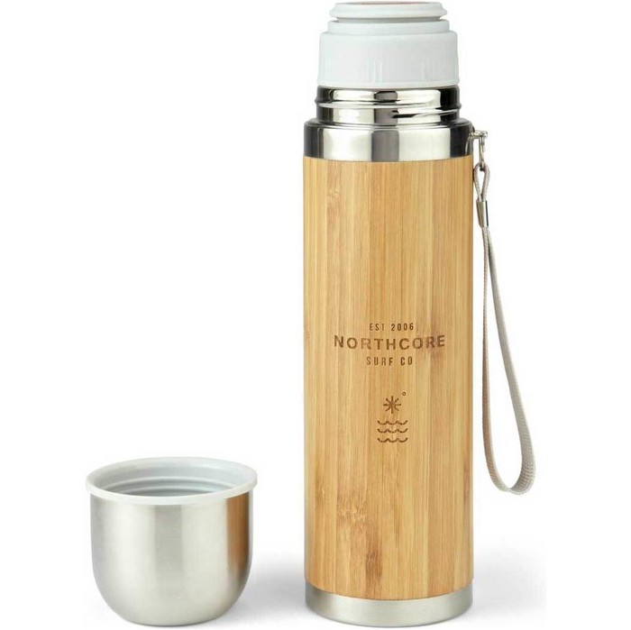 2024 Northcore Bamboo & Stainless Steel Flask With Mug 360ml NOCO97B