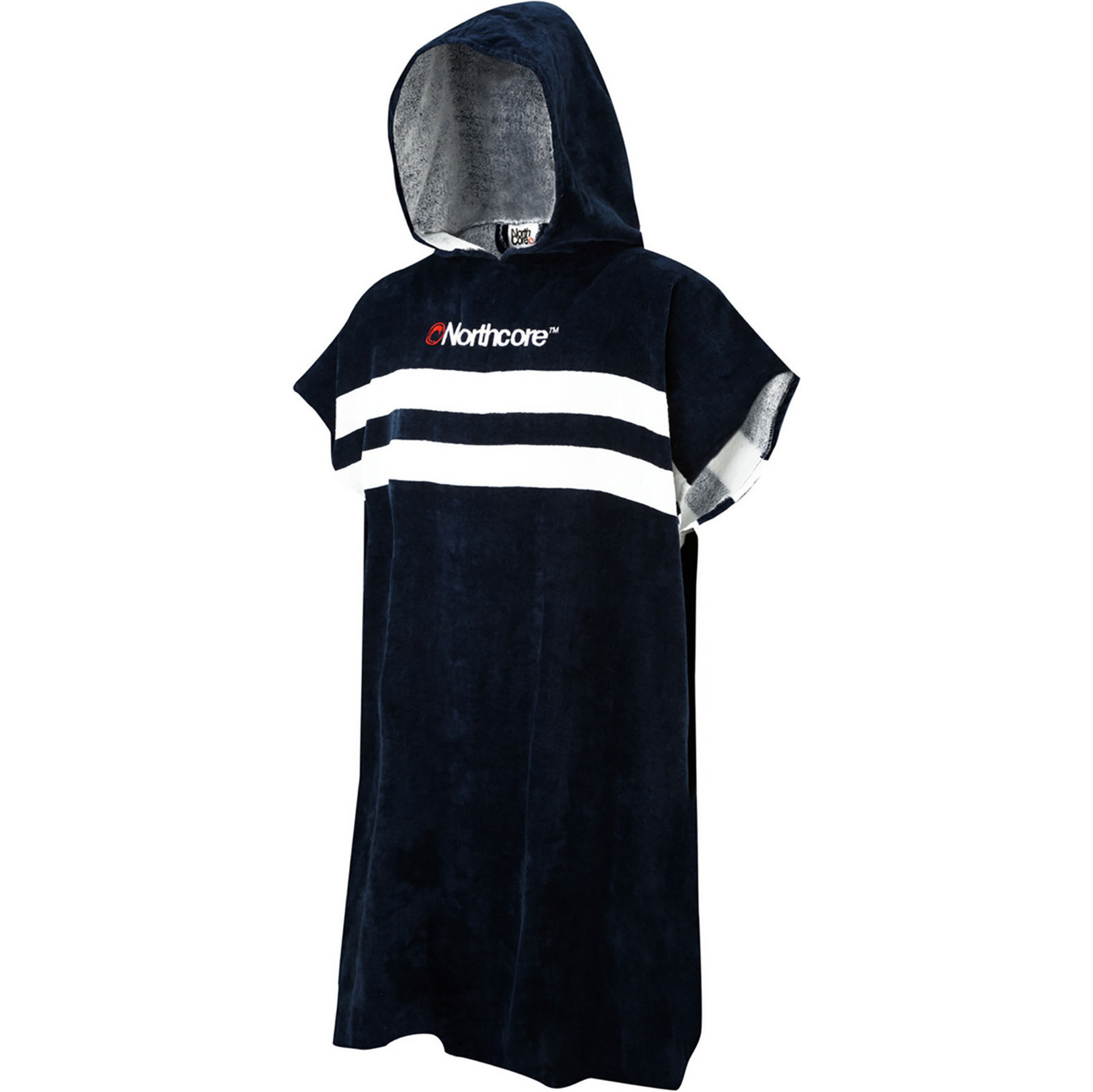 2025 Northcore Beach Basha Stripe Hooded Towel Changing Robe / Poncho NOCO241 - Blue