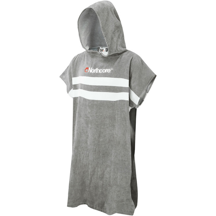 2025 Northcore Beach Basha Stripe Hooded Towel Changing Robe / Poncho  NOCO241 - Grey