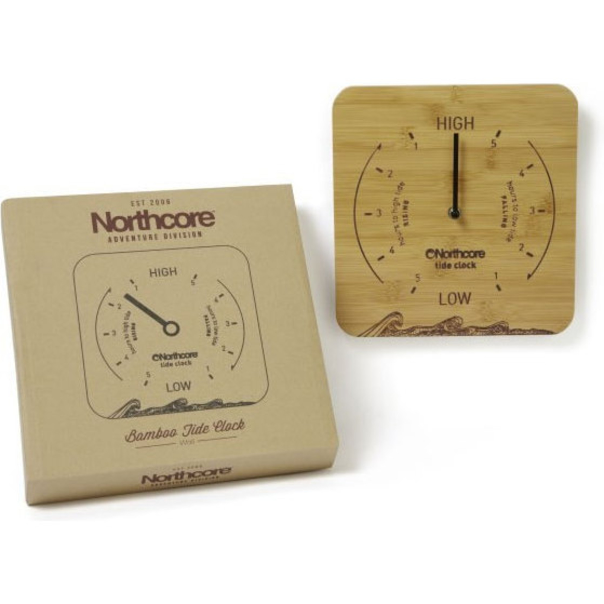 2025 Northcore Wall Mounted Bamboo Tide Clock NOCO88B