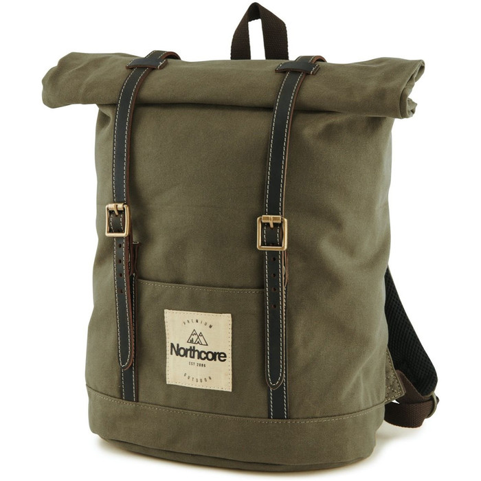 2024 Northcore Waxed Canvas Backpack NOCO118 - Olive Green