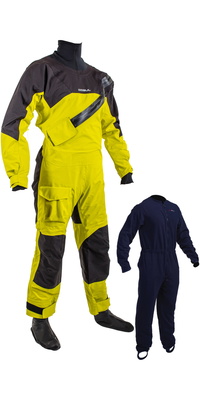 2025 Gul Junior Dartmouth Eclip Zip Drysuit & Underfleece GM0389-B9 - Sulphur / Black
