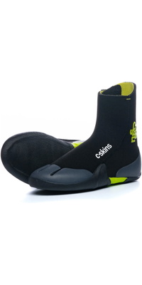 2026 C-Skins Junior Legend 5mm Zipped Round Toe Wetsuit Boots C-BOLE5JZ - Black / Flash Green / Charcoal