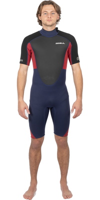2025 Gul Mens Response 3/2mm Back Zip Shorty Wetsuit RE3319-C1 - Navy / Red