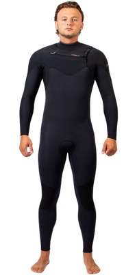 2026 Gul Mens Viper 5/4mm Yamamoto Chest Zip Wetsuit VR1224 - Black
