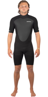 2026 Gul Mens Response 3/2mm Back Zip Shorty Wetsuit RE3319-C1 - Black