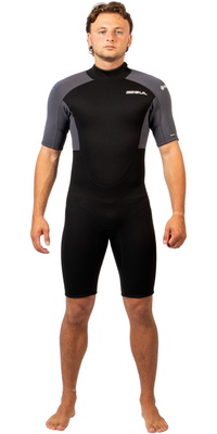 2026 Gul Mens Response Natur 3/2mm Back Zip Shorty Wetsuit RE3319-BKGY - Black / Grey