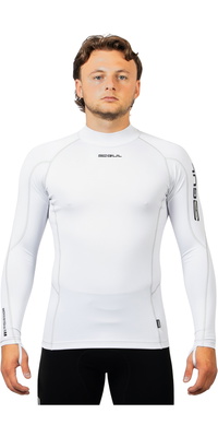 2026 Gul Mens UV Protection Long Sleeve Rash Vest RG0339-WHWH - White