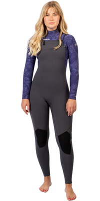 2026 Gul Womens Yulex Flexor 3/2mm Chest Zip Wetsuit FX1225-GYTB - Grey / Tiebird