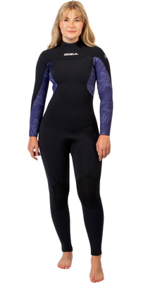 2026 Gul Womens Yulex Flexor 5/4mm Back Zip Wetsuit FX1224-BKTB - Black / Tiebird