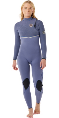 2026 Rip Curl Womens E-Bomb 3/2mm Zip Free Wetsuit 16MWFS - Grey Blue