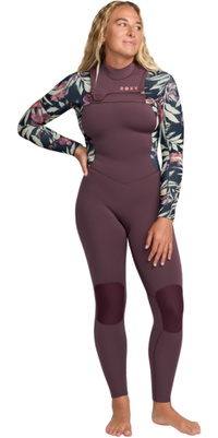 2026 Roxy Womens Swell Natural 4/3mm Chest Zip Wetsuit 26BW213509 - Black Multi