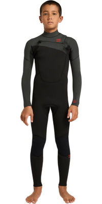 2026 Billabong Junior Absolute Core 4/3mm Chest Zip Wetsuit ABBW100166 - Tar Black