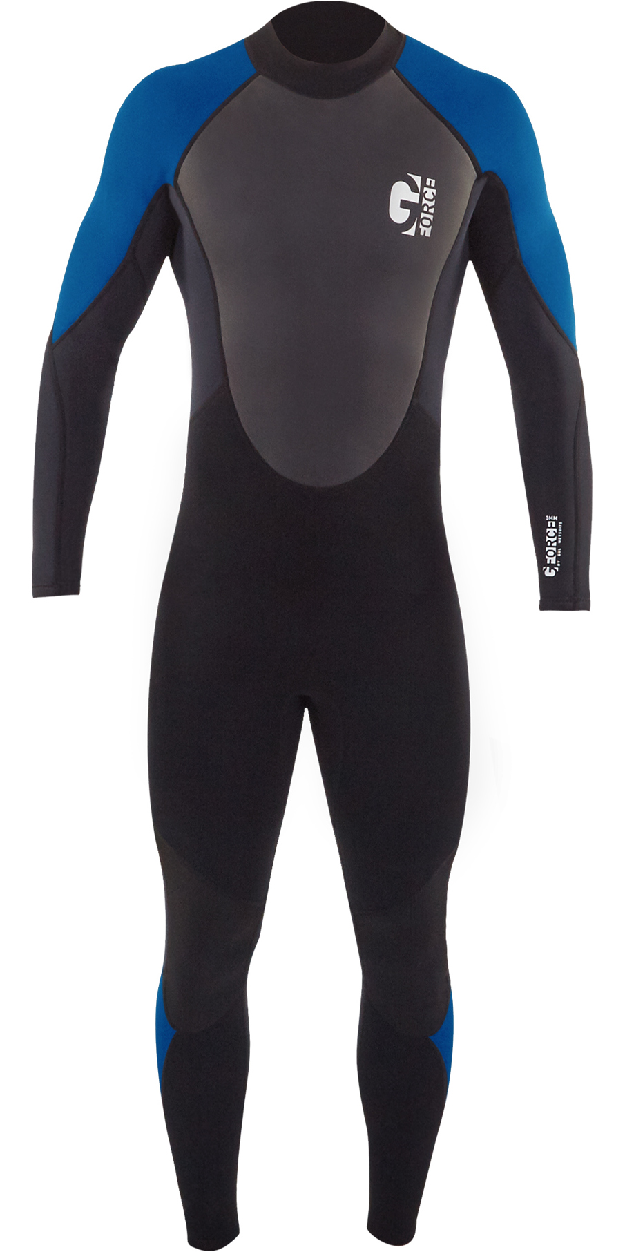 2025 Gul Junior G-Force 3mm Back Zip Flatlock Wetsuit GF1307-B7 - Black / Zafir