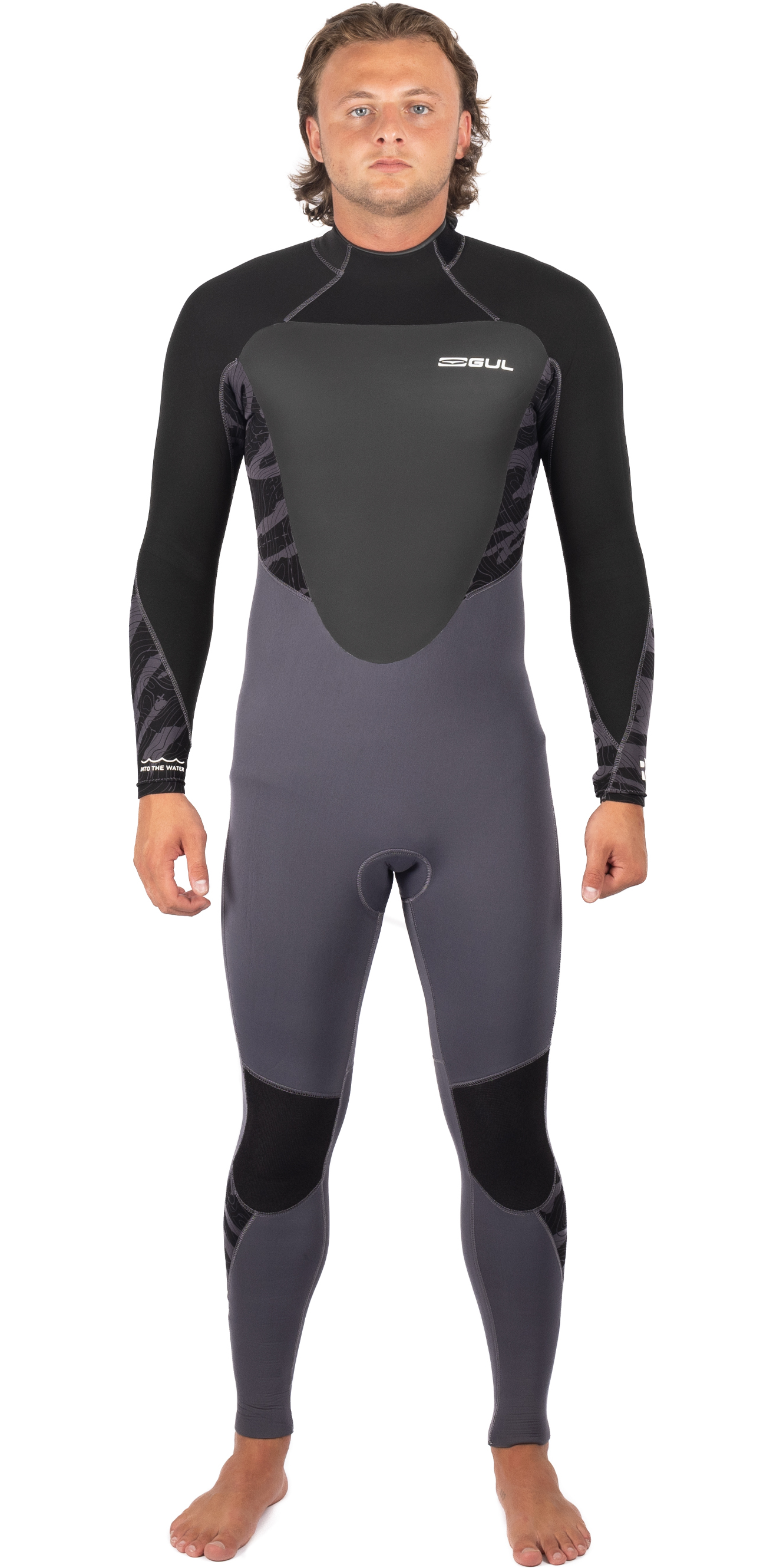 2025 Gul Mens Response 5/3mm GBS Back Zip Wetsuit RE1213-C1 - Grey / Black
