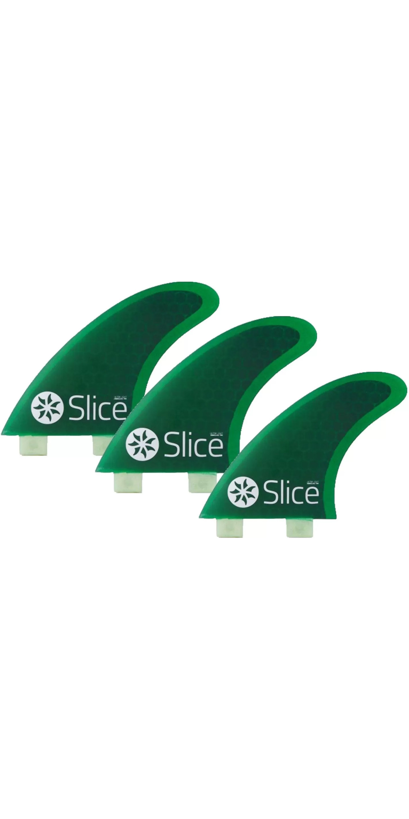 2025 Slice Ultralight Hex Core S3 FCS Compatible Surfboard Fins SLI-01 - Green