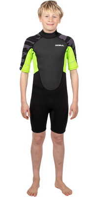 2025 Gul Junior Response 3/2mm Back Zip Shorty Wetsuit RE3322-C1 - Black / Contour Camo