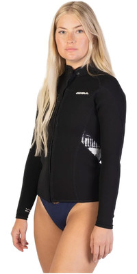 2024 Gul Womens Response 3/2mm Front Zip Wetsuit Jacket RE6305-B9 - Black