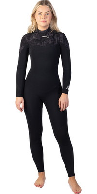 2025 Gul Womens Response FX 3/2mm GBS Chest Zip Wetsuit RE1262-C1 - Black / Broken Palm