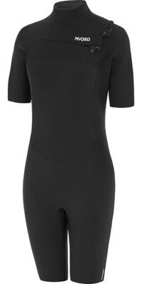 2025 Nyord Womens Tempus 2/2mm Chest Zip Shorty Wetsuit N04BA00014 - Black