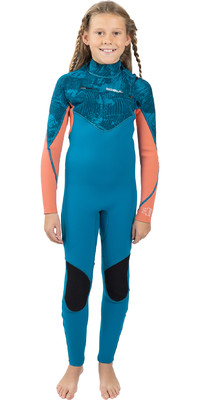 2024 Gul Junior Response Echo 3/2mm Chest Zip Wetsuit RE1329/C2 - Teal / Coral